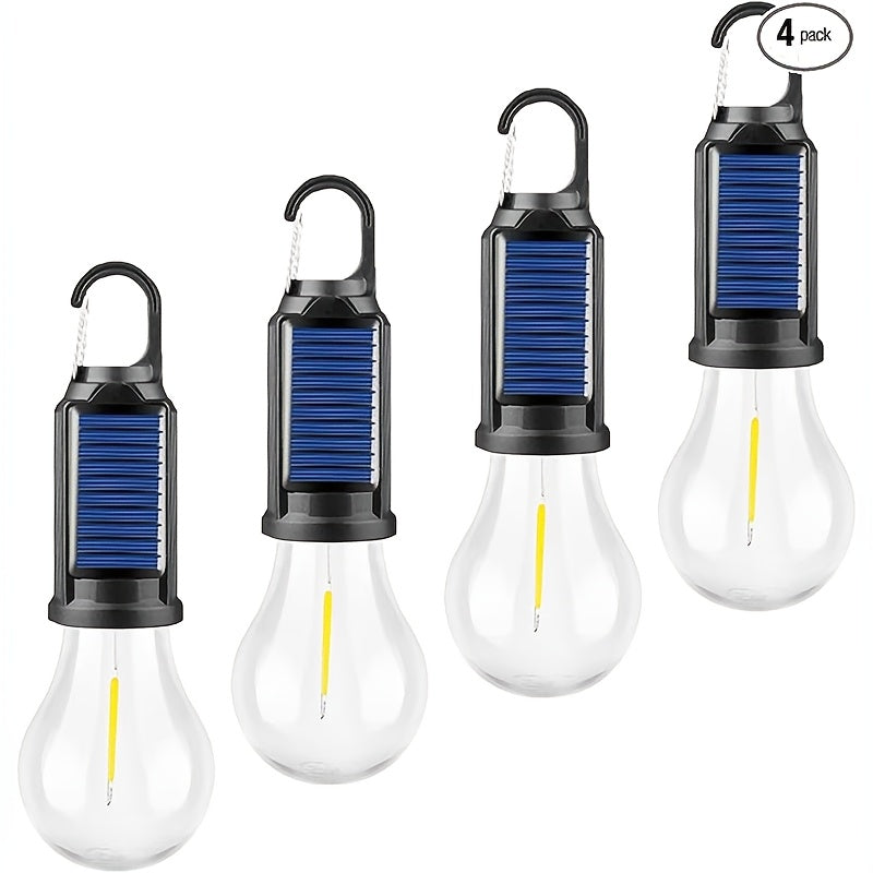 1/2/4 Pack LED Solar-Powered Camping Lantern – USB Rechargeable, IP65 Waterproof Outdoor Tent Light