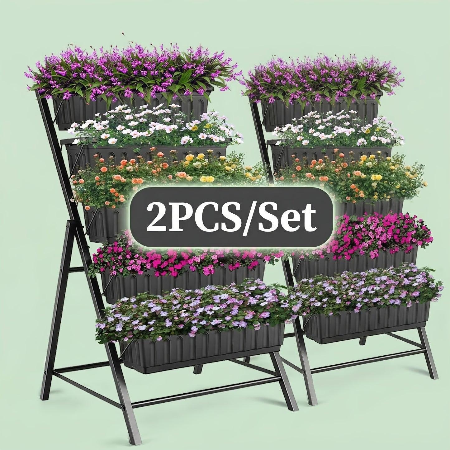 Homdox 5-Tier Vertical Raised Garden Bed Planter Box with Drainage Holes