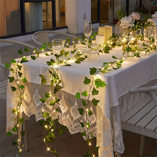 196.85" Artificial Leaf String Lights – 5M Fairy Garland with 50 LED Lights
