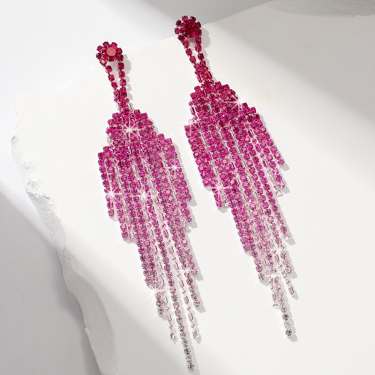 Luxury full Rhinestone Tassel Earrings