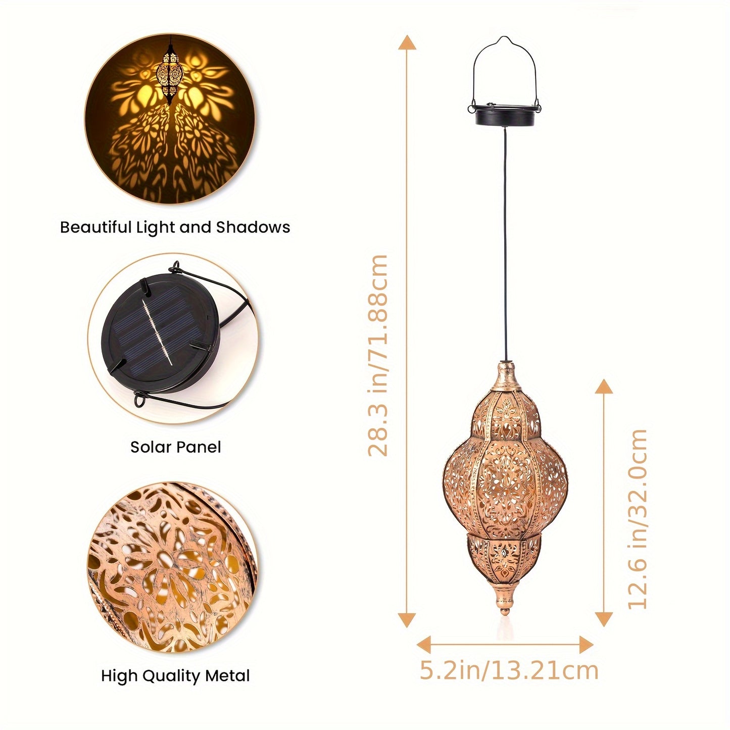 27.17-Inch Outdoor Hanging Lantern Light
