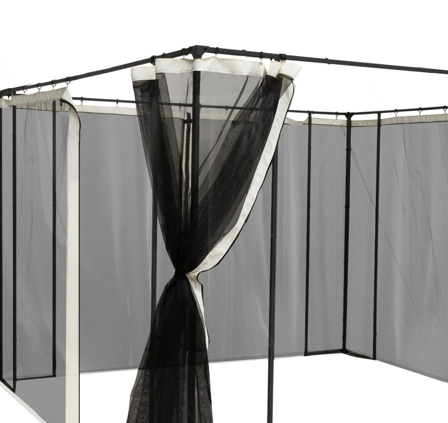 10x10 Gazebo with Netting – High-Quality Canopy Tent with Zippered Panels & Reinforced Black Rings