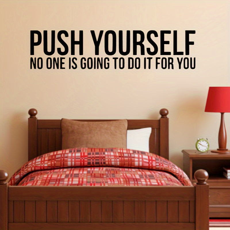 1pc Motivational Quote Wall Decal Sticker - "Push Yourself"