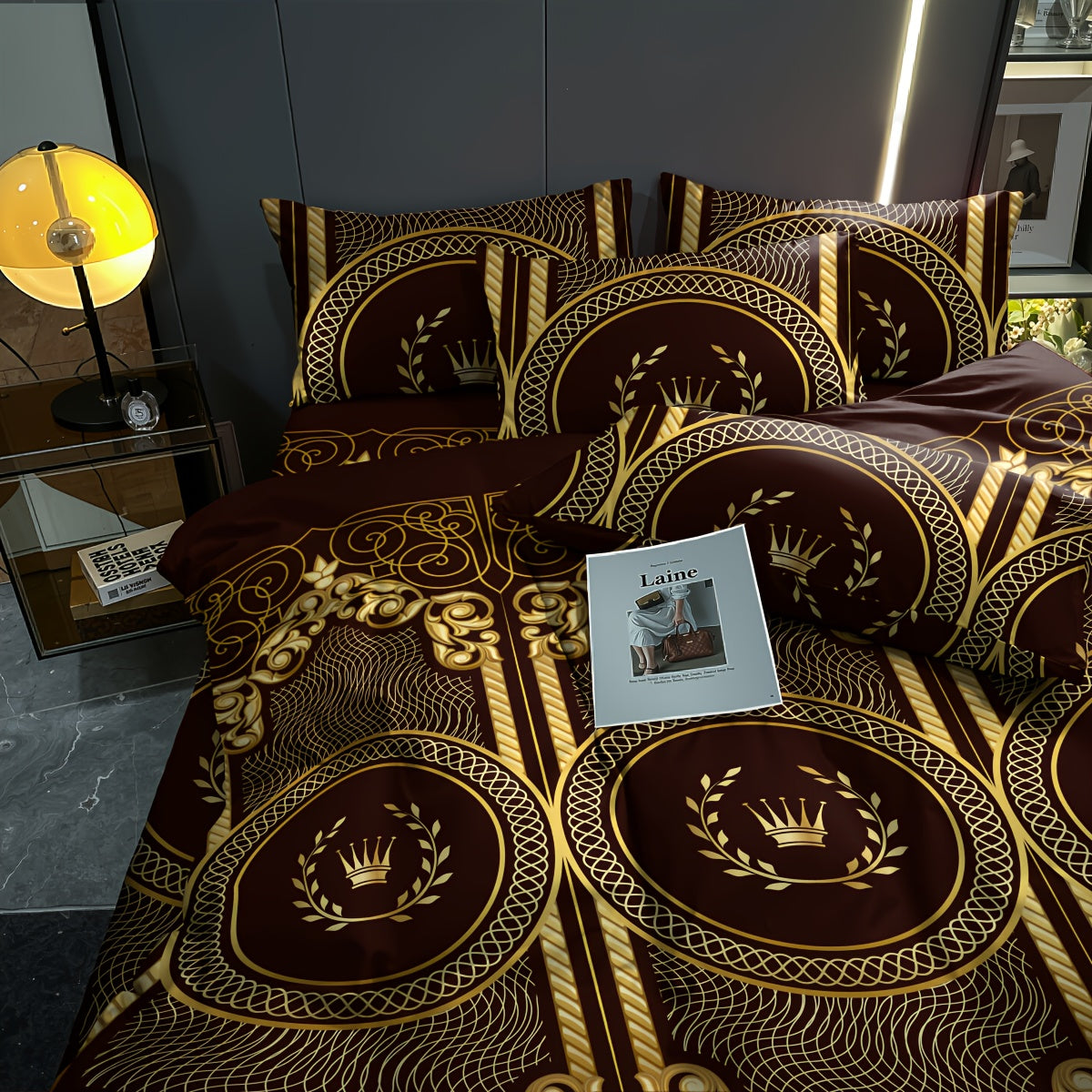 3-Piece Nordic European Floral Print Bedding Set