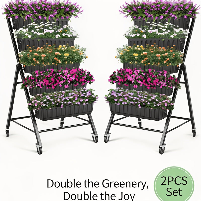 Homdox 5-Tier Vertical Raised Garden Bed Planter Box with Drainage Holes