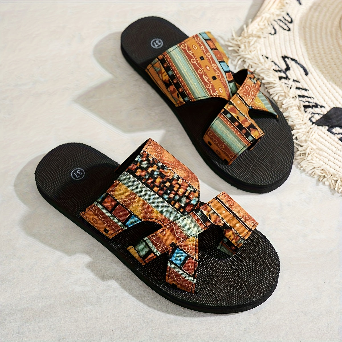 Bohemian Style Women’s Breathable Mesh Open-Toe Slippers
