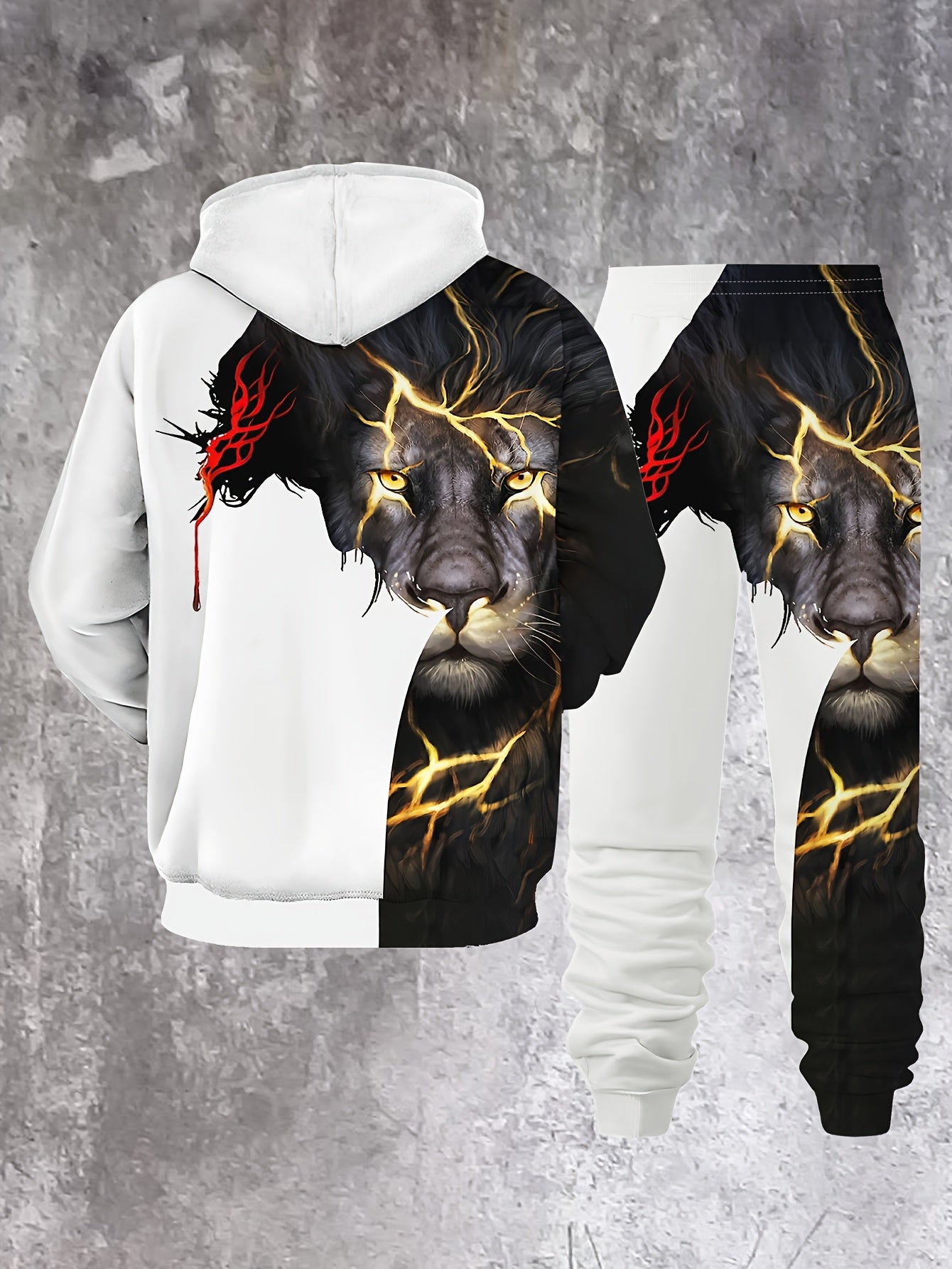 3D Printed Men's Casual Fashion Hoodie Set