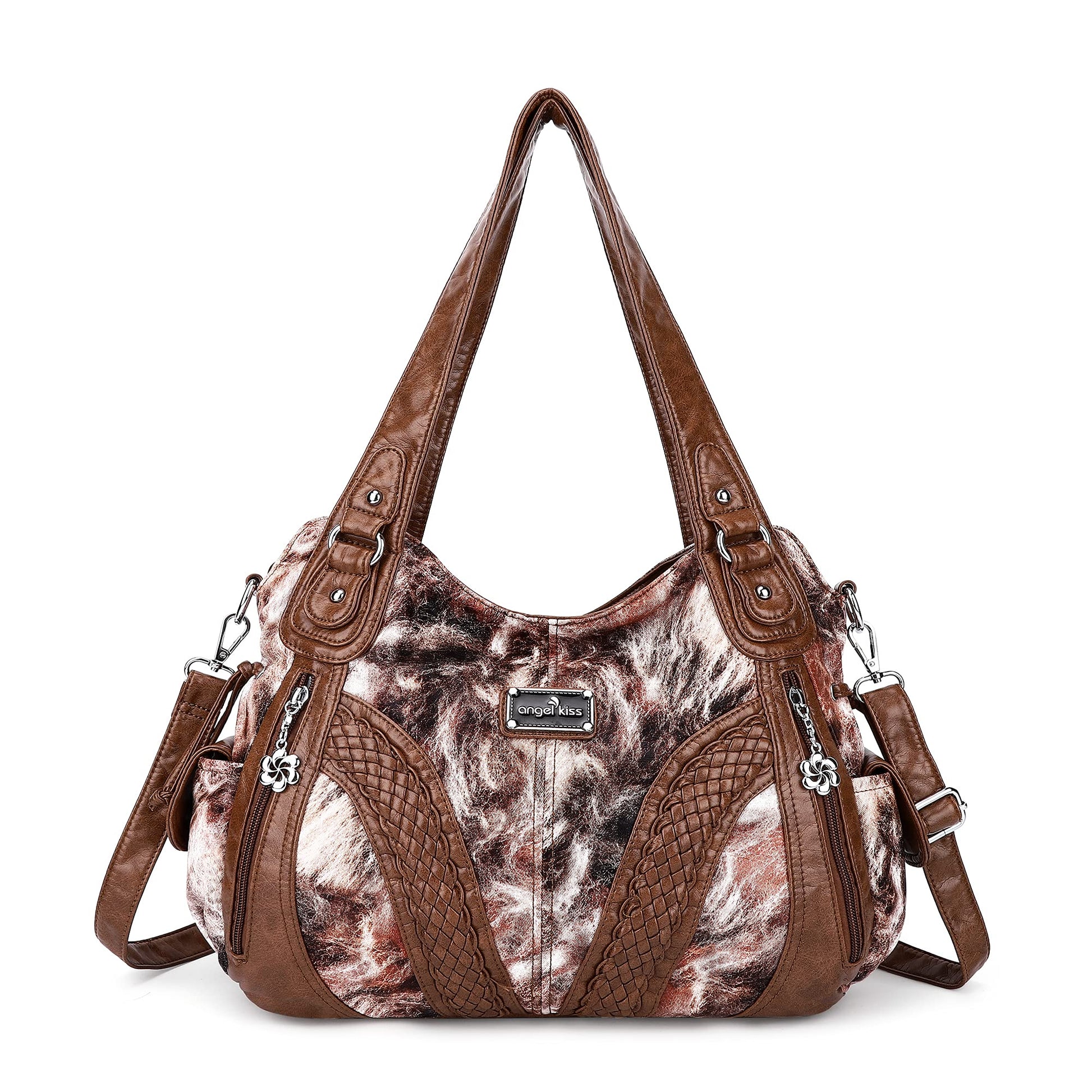 Purses and Handbags Women Fashion Tote Bag Shoulder Bags Top Handle Satchel Purses Washed Synthetic Leather Handbag