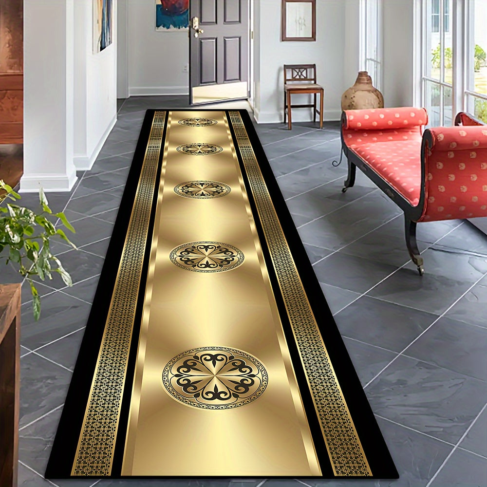 1pc European Style Luxurious Carpet Golden Diamond Velvet