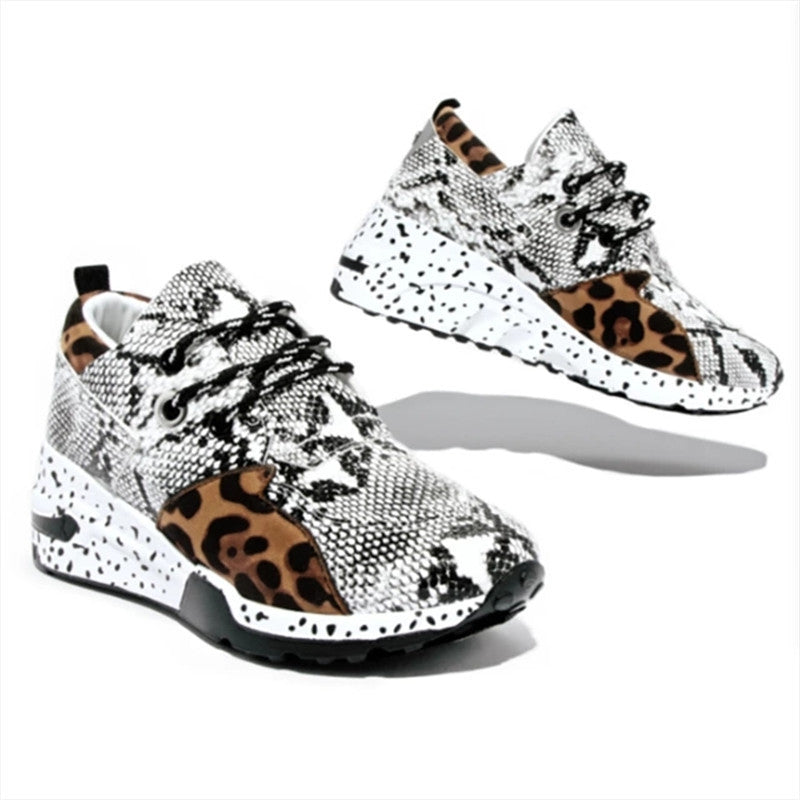 Women’s Plus Size Platform Mixed-Color Sneakers – Stylish Lightweight Running Shoes