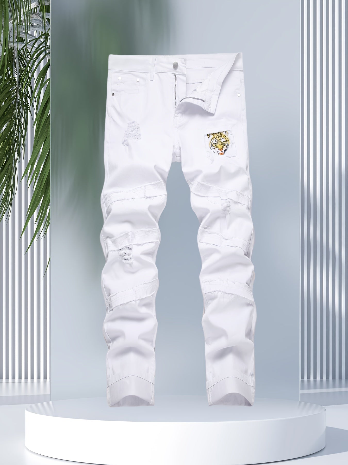 Men's Slim Stretch Ripped Jeans