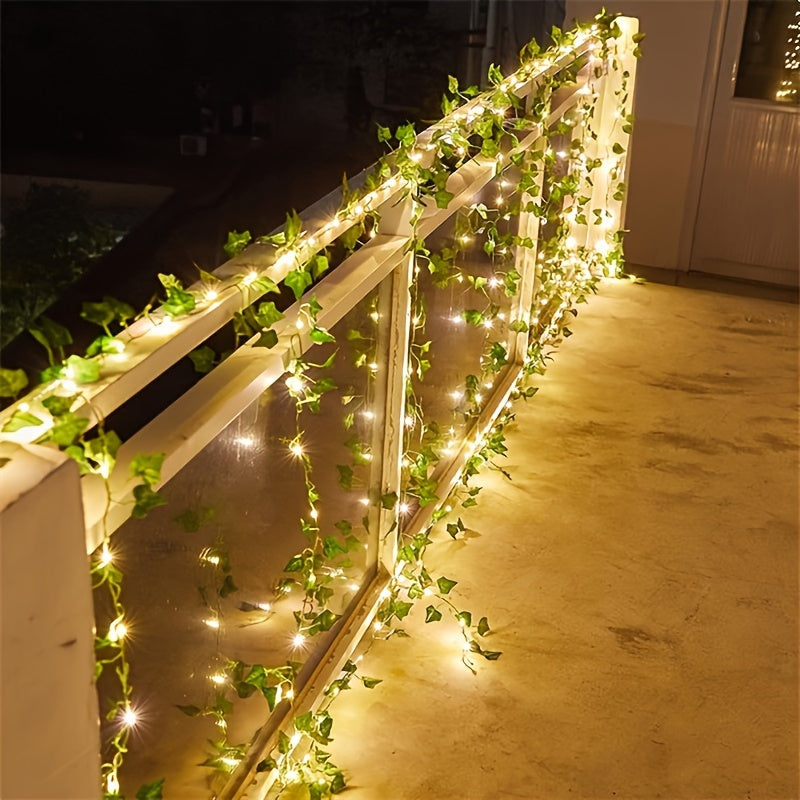 196.85" Artificial Leaf String Lights – 5M Fairy Garland with 50 LED Lights