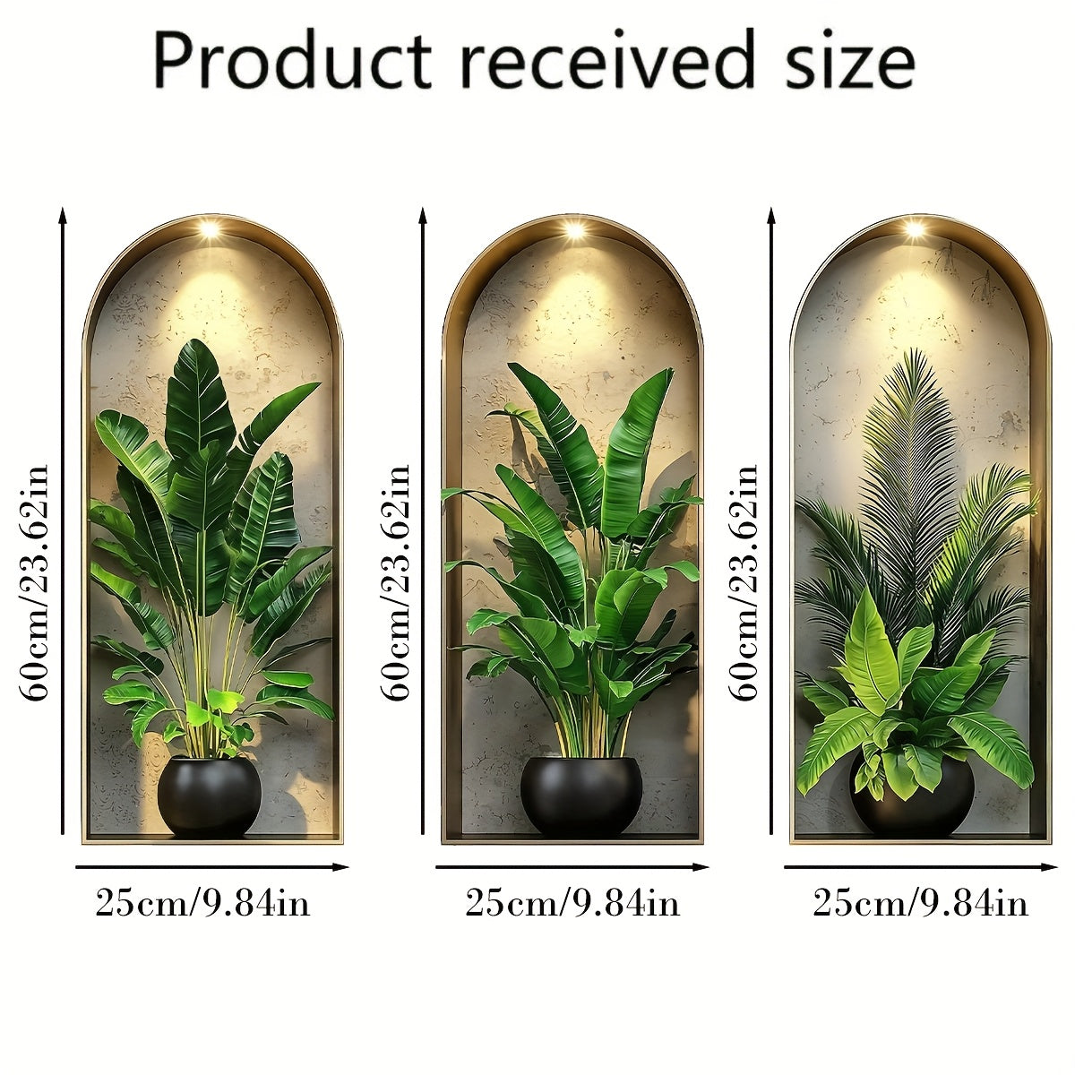 Nordic Style 3D Arched Window Flower Pot Stickers, Set of 3 – Realistic Wall Decor