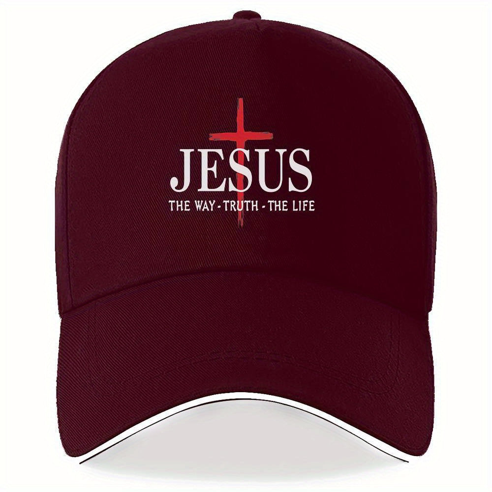 Jesus The Way - Truth - The Life" Cross Pattern Printed Baseball Cap