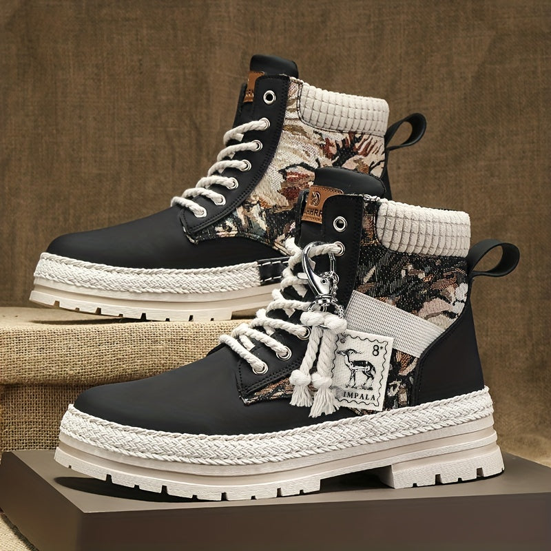 Men's All-Season Heavy-Duty Casual High-Top Boots: