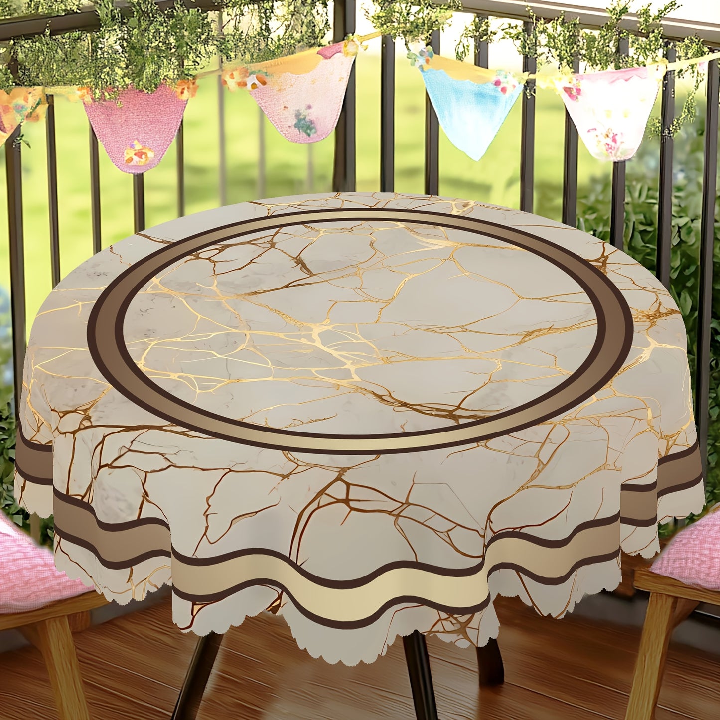 Marble Theme Tablecloth – 1pc (Rectangular & Round Options)