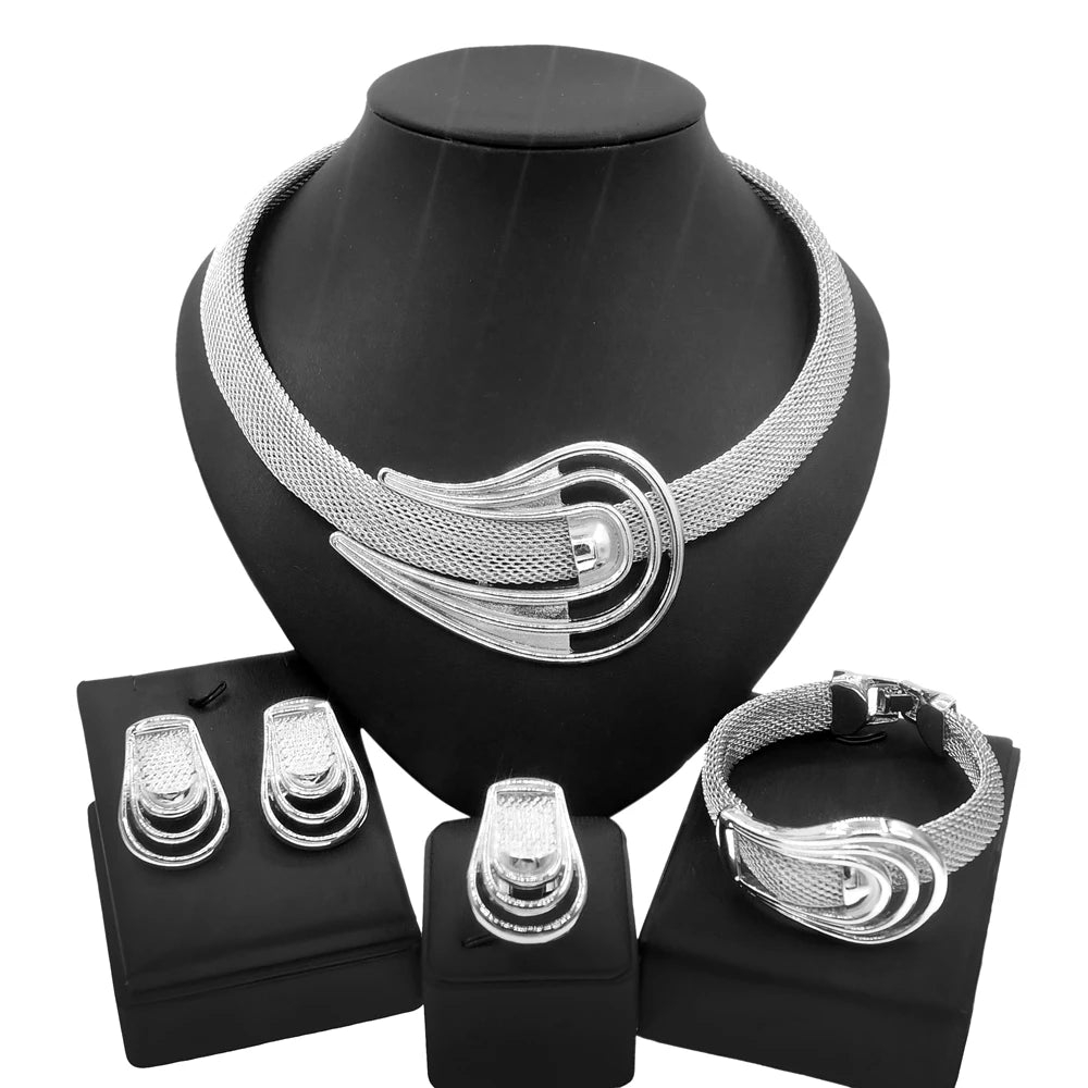 Elegant Dubai-Inspired Gold-Plated Jewelry Set for Women
