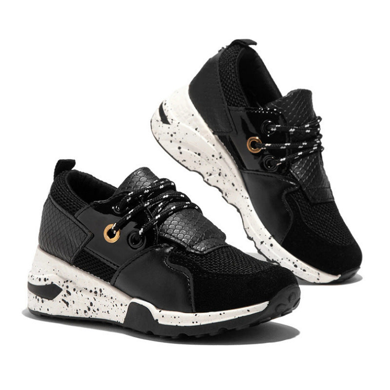 Women’s Plus Size Platform Mixed-Color Sneakers – Stylish Lightweight Running Shoes