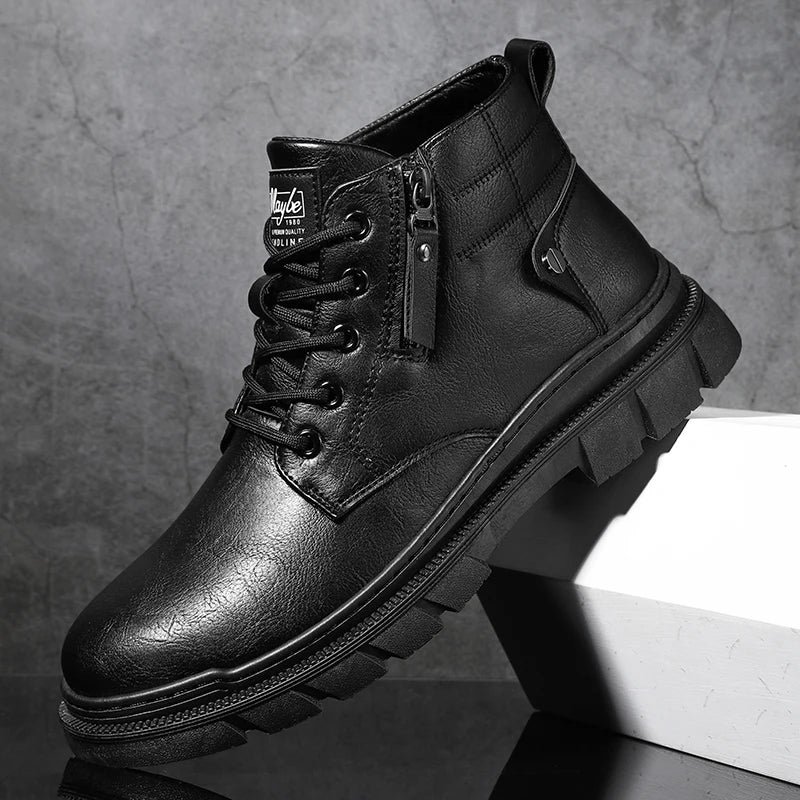 Men's Retro Leather Work Boots