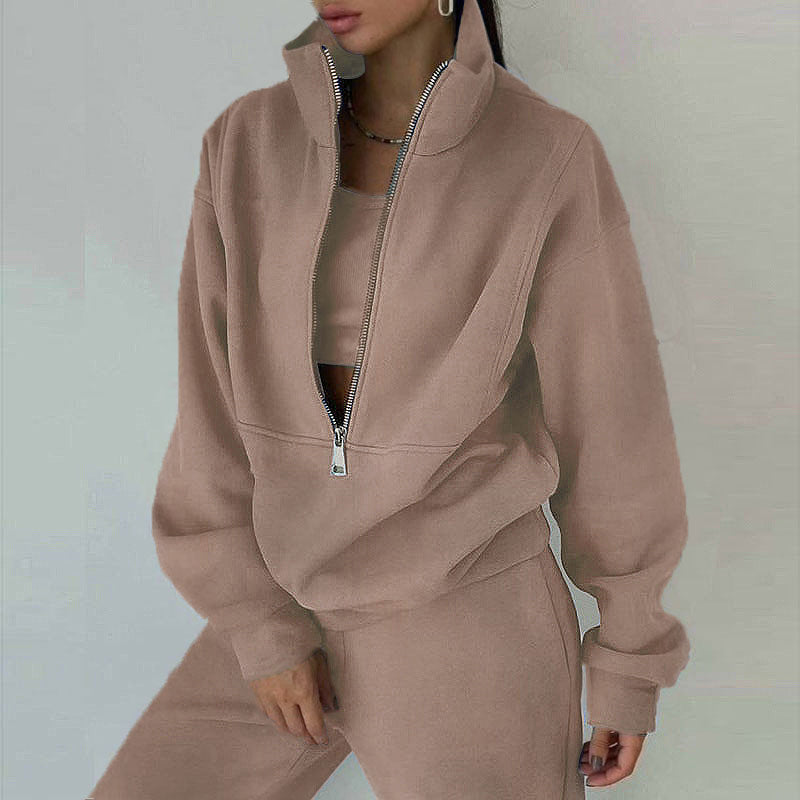 Women's Two-Piece Sweater Fleece Sports Street Activewear Set