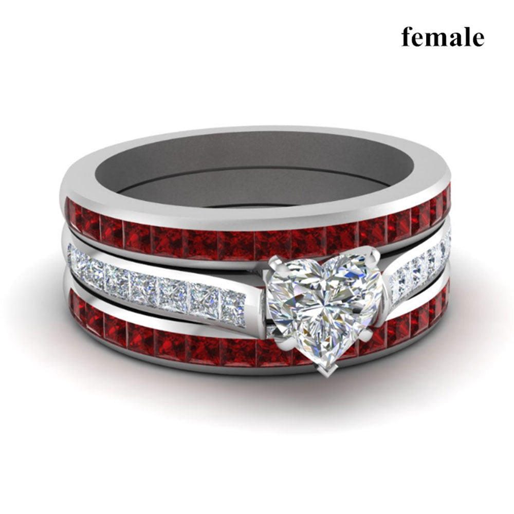 Fashion Jewelry Brown Red Stainless Steel Couple Ring – Casual & Elegant Male Ring
