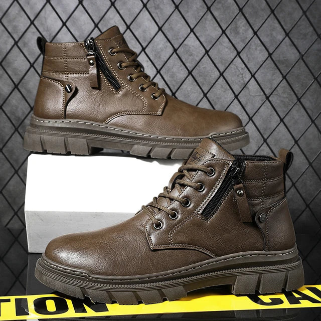 Men's Retro Leather Work Boots