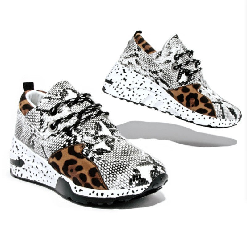Women’s Plus Size Platform Mixed-Color Sneakers – Stylish Lightweight Running Shoes