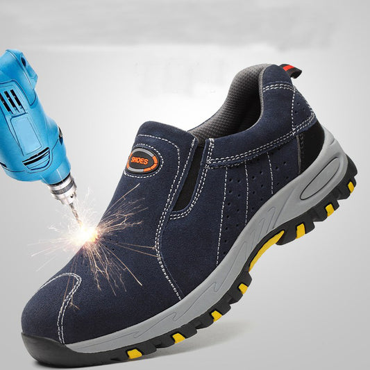 Steel Toe Safety Work Shoes – Men’s 2018 Fashion Summer Breathable Slip-On Casual