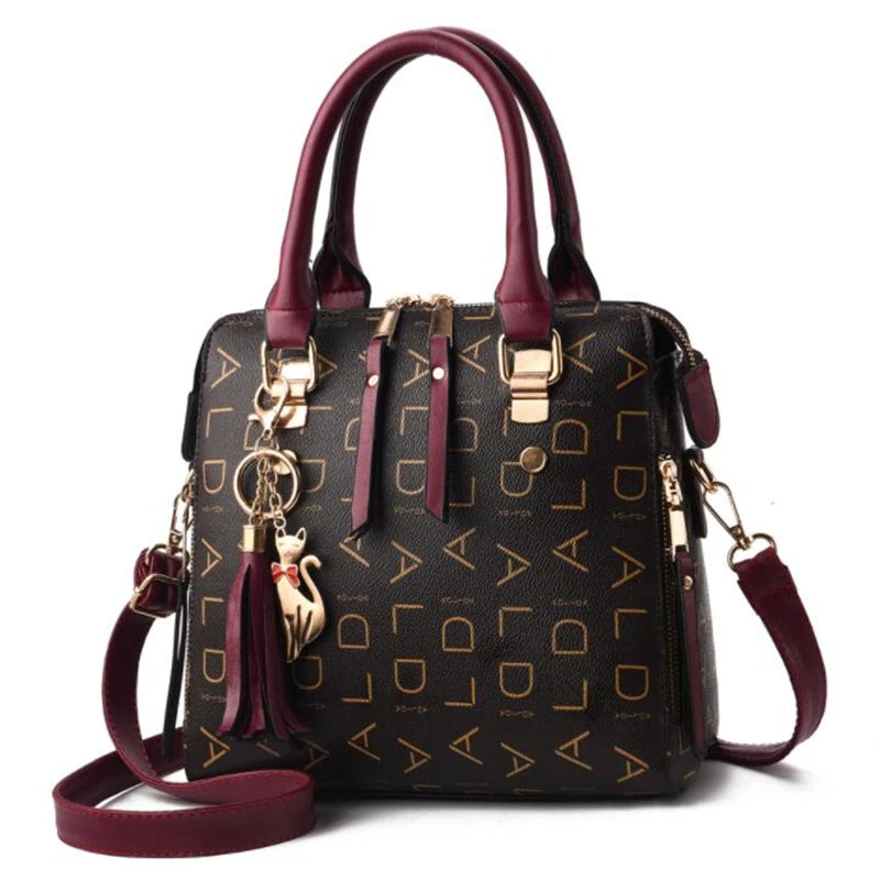 Fashion English Letter Handbag – Elegant & Spacious PU Leather Tote