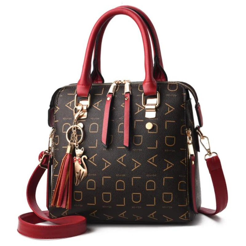 Fashion English Letter Handbag – Elegant & Spacious PU Leather Tote