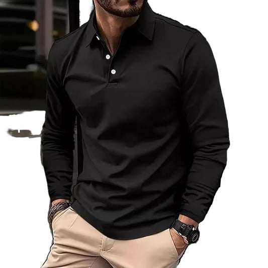 Fashion Men’s Long Sleeve Polo Shirt