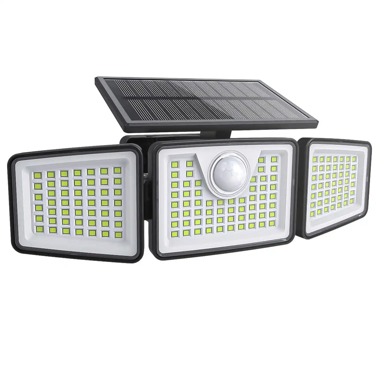 Solar Lights Outdoor Motion Sensor – 3 Head, 270° Wide Angle for Garden & Street Areas