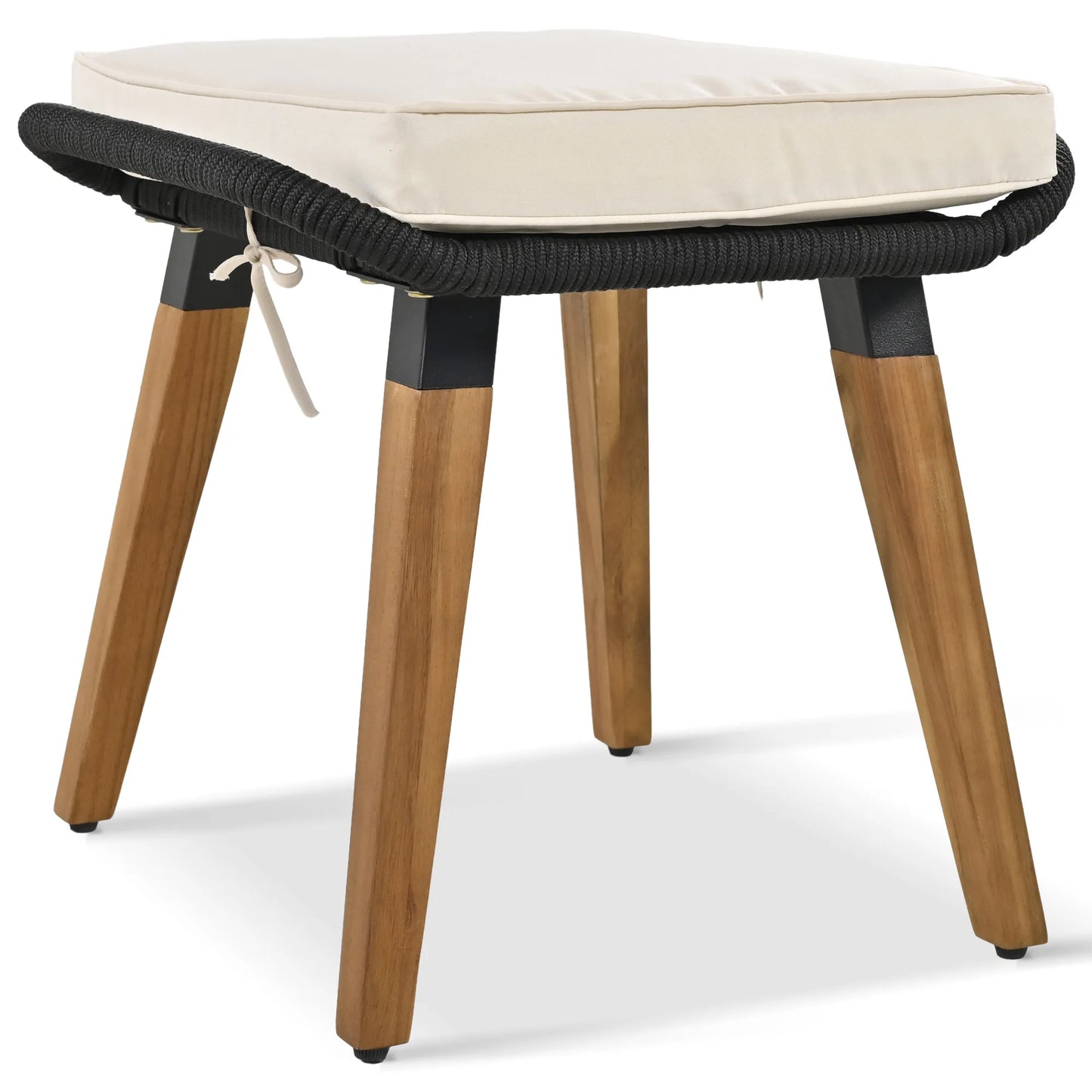 wicker patio conversation sets with a cool bar table + ottomans