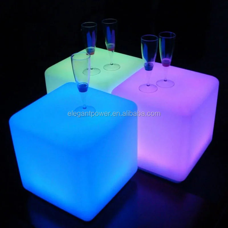 Rechargeable RGB LED cube light with remote control