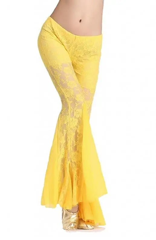 Sexy New Professional Women Belly Dance Pants Lace Bollywood Indian Dance Costumes Tribal Bellydance Flares Pants