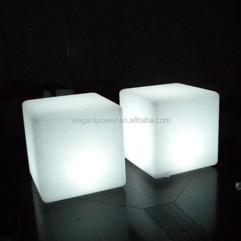 Rechargeable RGB LED cube light with remote control