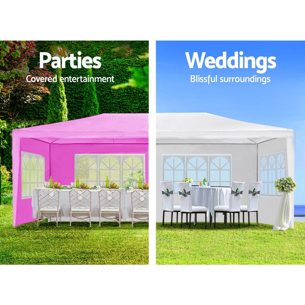 10' × 30' Wedding Party Canopy Tent Outdoor Gazebo with 8 Removable Sidewalls – Pink