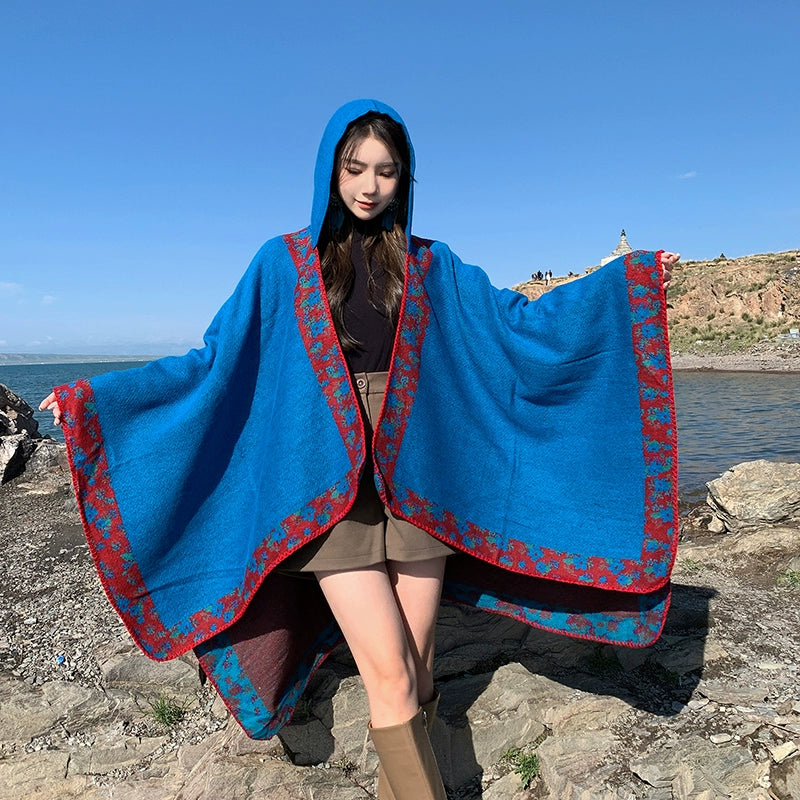 Bohemia Shawl Exotic Cloak – Female Xinjiang Tourism Grassland Travel Wear
