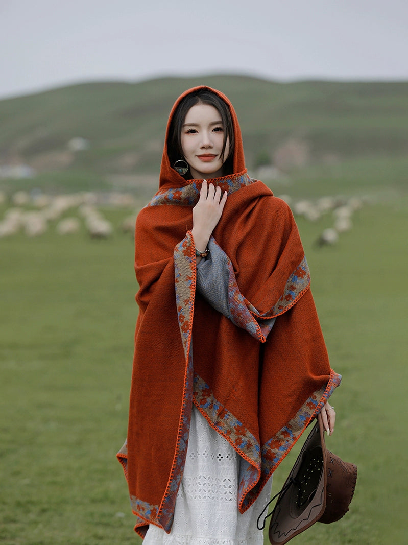 Bohemia Shawl Exotic Cloak – Female Xinjiang Tourism Grassland Travel Wear