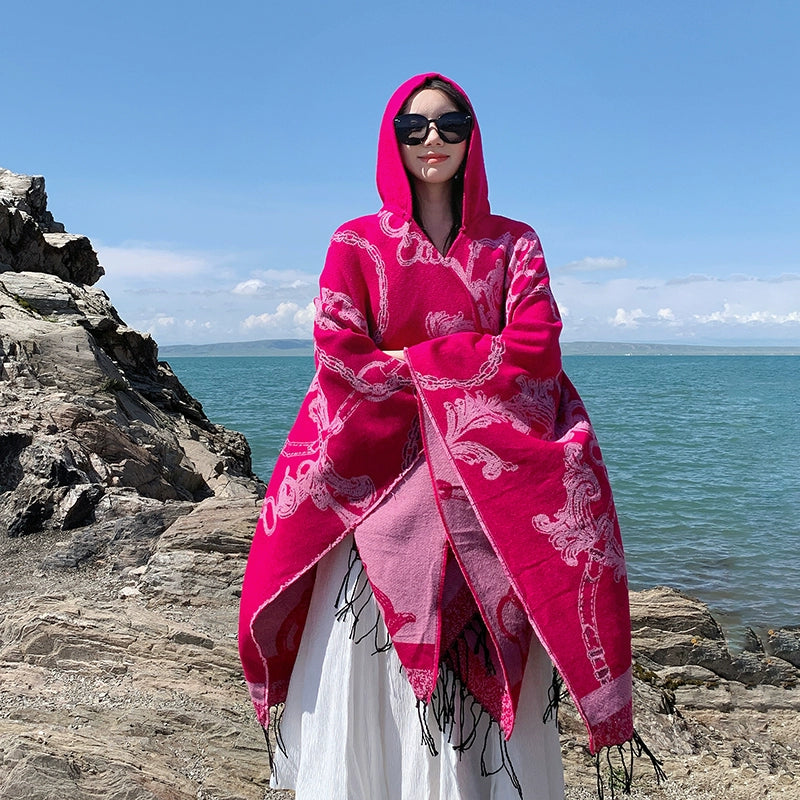 Bohemia Shawl Exotic Cloak – Female Xinjiang Tourism Grassland Travel Wear