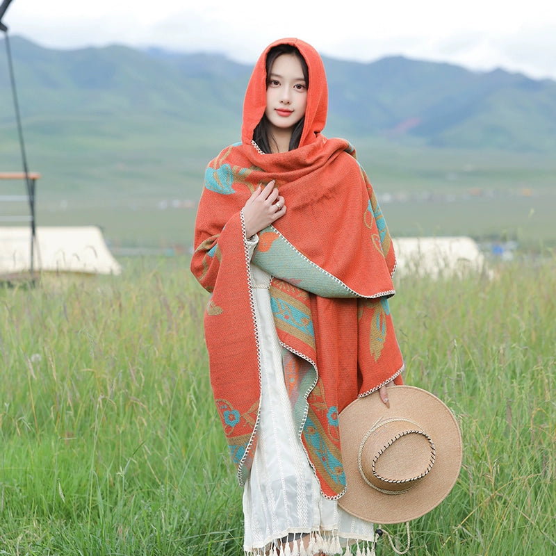 Bohemia Shawl Exotic Cloak – Female Xinjiang Tourism Grassland Travel Wear