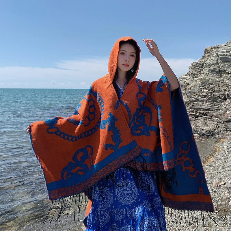 Bohemia Shawl Exotic Cloak – Female Xinjiang Tourism Grassland Travel Wear