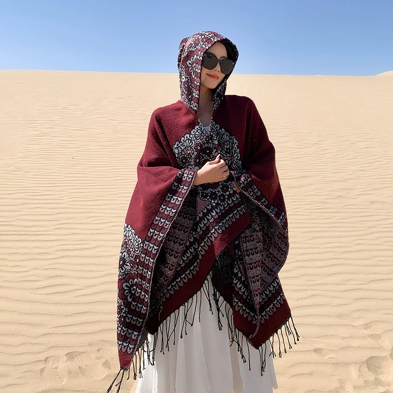 Bohemia Shawl Exotic Cloak – Female Xinjiang Tourism Grassland Travel Wear