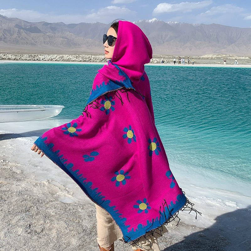 Bohemia Shawl Exotic Cloak – Female Xinjiang Tourism Grassland Travel Wear