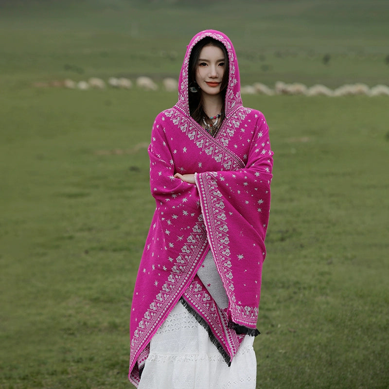 Bohemia Shawl Exotic Cloak – Female Xinjiang Tourism Grassland Travel Wear