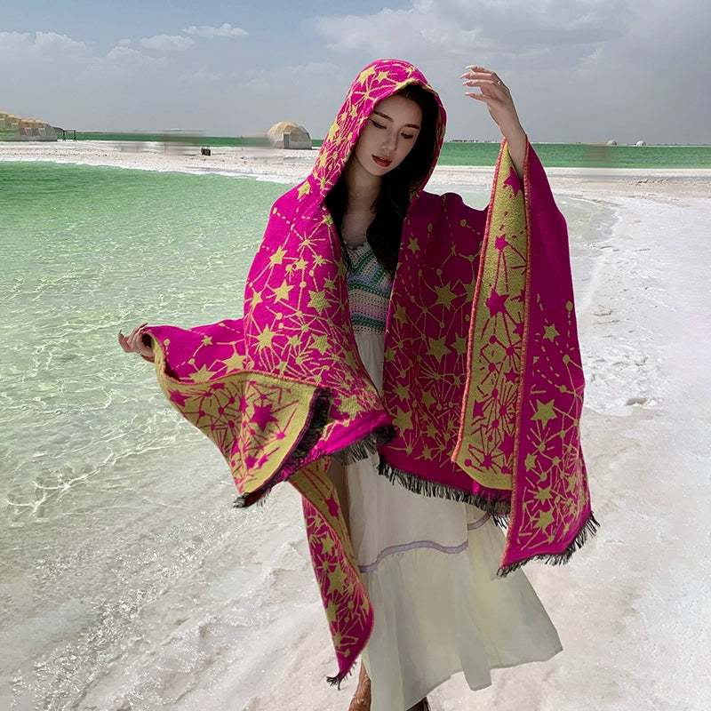 Bohemia Shawl Exotic Cloak – Female Xinjiang Tourism Grassland Travel Wear
