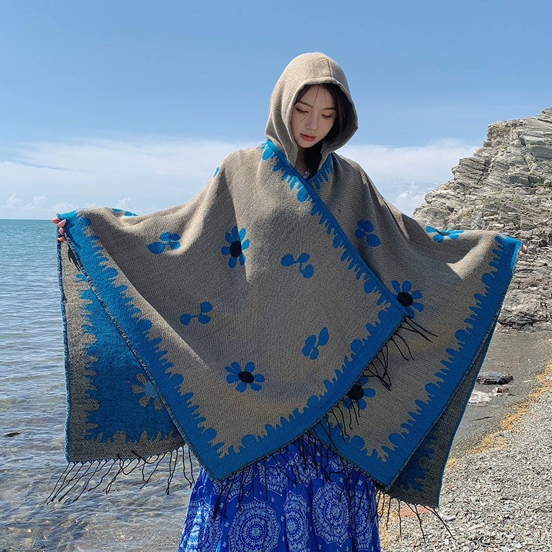 Bohemia Shawl Exotic Cloak – Female Xinjiang Tourism Grassland Travel Wear