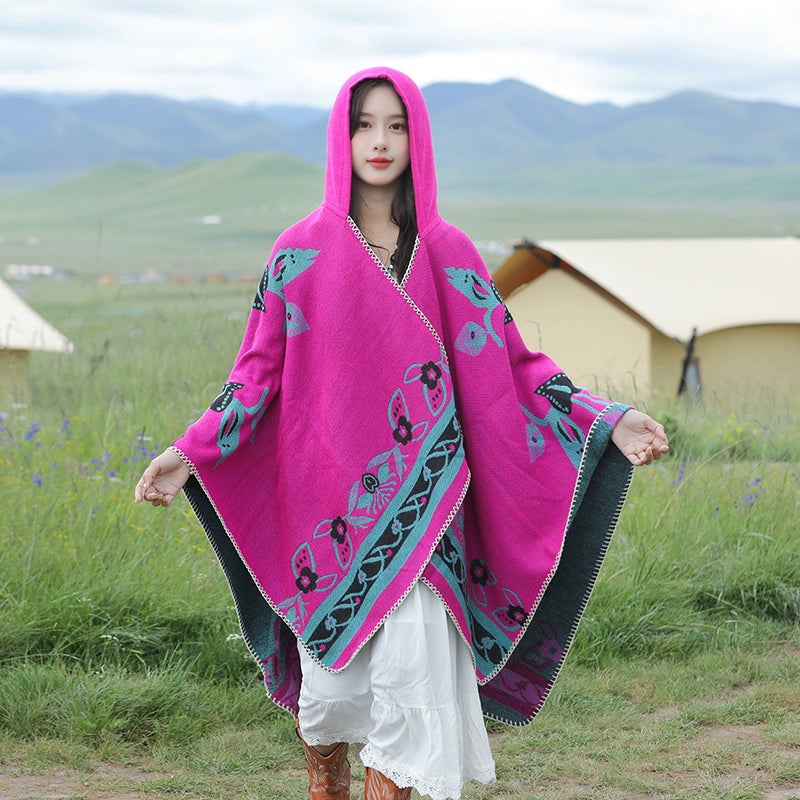 Bohemia Shawl Exotic Cloak – Female Xinjiang Tourism Grassland Travel Wear