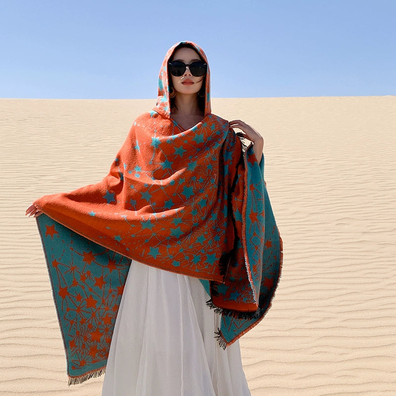 Bohemia Shawl Exotic Cloak – Female Xinjiang Tourism Grassland Travel Wear