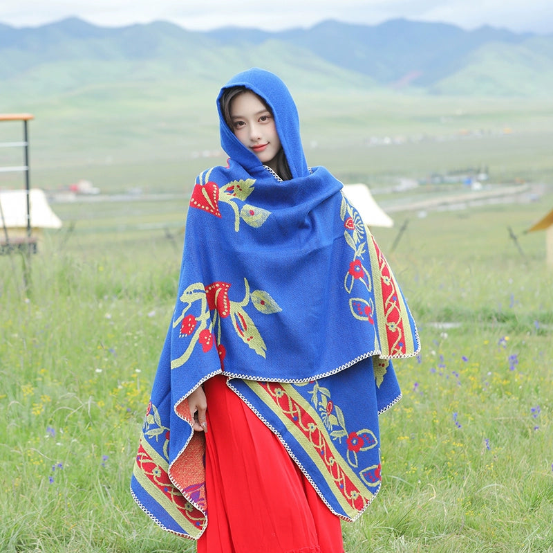 Bohemia Shawl Exotic Cloak – Female Xinjiang Tourism Grassland Travel Wear